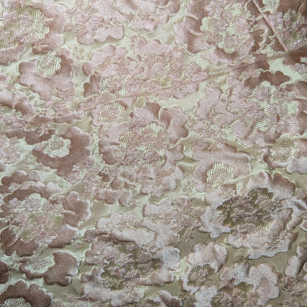 VINTAGE CUSTOM Sheath Dress, Elegant Pink and Cream Textured Floral - Picture 8 of 12